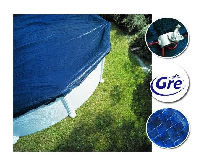 Bâche hivernage pour piscine ronde Gre Pool - Dimensions bâche: Ø 3,80 m - Gré