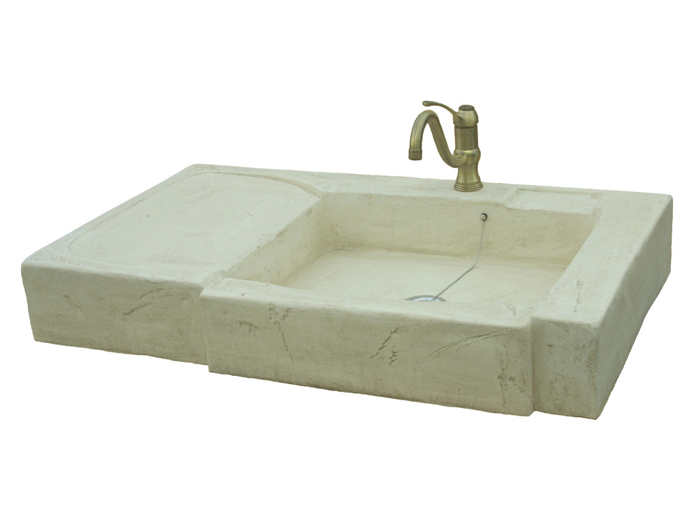 Évier Arezzo en pierre reconstituée avec égouttoir - 99 x 57 x 14 cm -