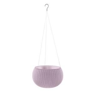Pot de fleur aspect tricot avec suspensions - 28cm - Mauve
