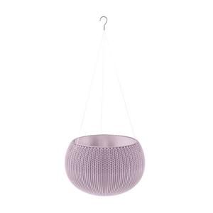 Pot de fleur aspect tricot avec suspensions - 36cm - Mauve