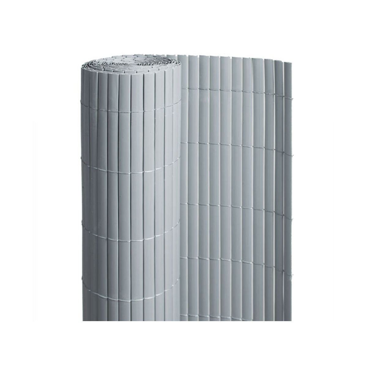 Canisse PVC double face Gris 6 m - 2 rouleaux de 3 x 1 m