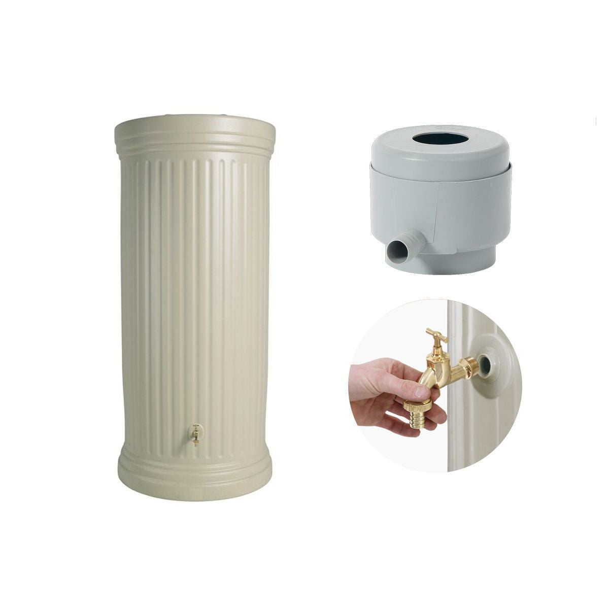 Récupérateur d'eau de pluie Colonne romaine 330 L