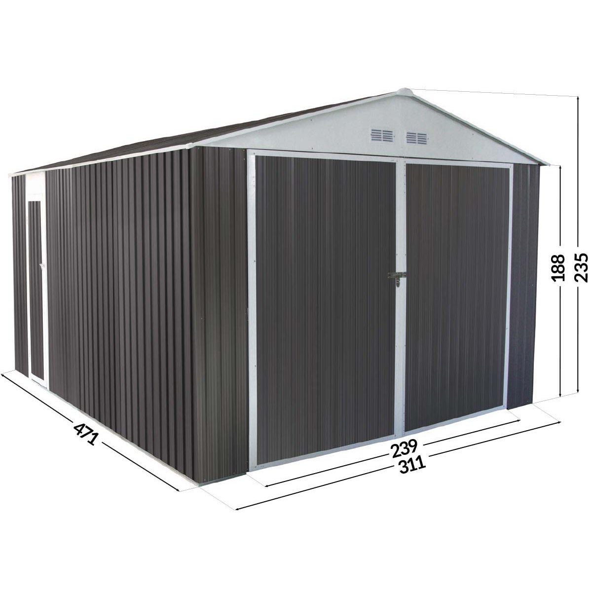 GARAGE METAL NEVADA AVEC PORTE BATTANTE - 15,36 M²