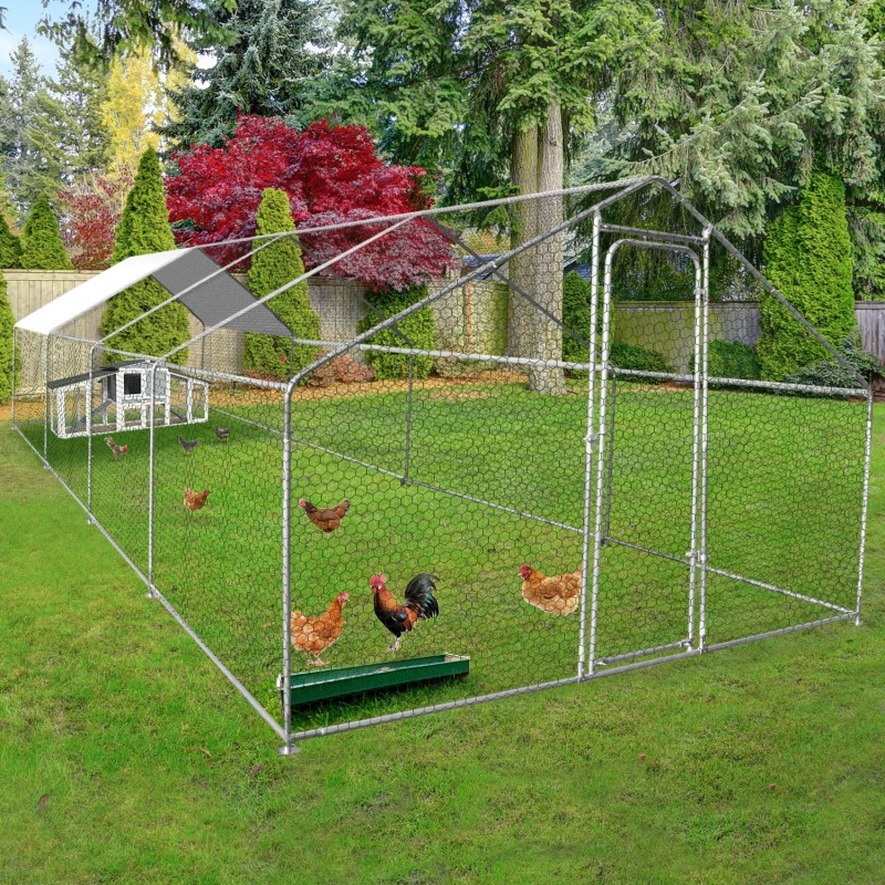 Enclos poulailler 24M² parc grillagé 8X3M acier galvanisé