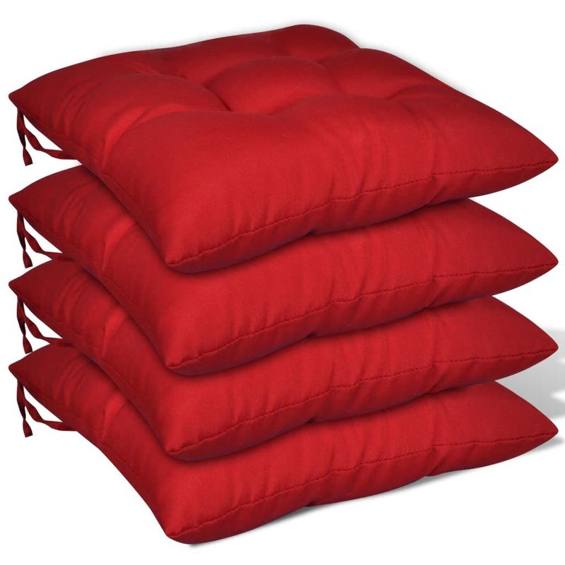 vidaXL Ensemble de 4 coussins chaises Rouge vidaXL Ensemble de 4 coussins chaises Rouge