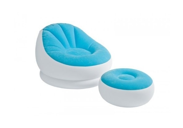 Ensemble fauteuil et pouf Pop - Bleu- 1 place - INTEX