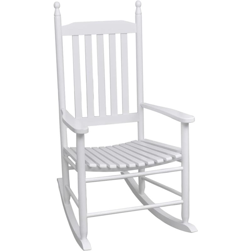 vidaXL Chaise à bascule avec siège incurvé Bois Blanc vidaXL Chaise à bascule avec siège incurvé Bois Blanc