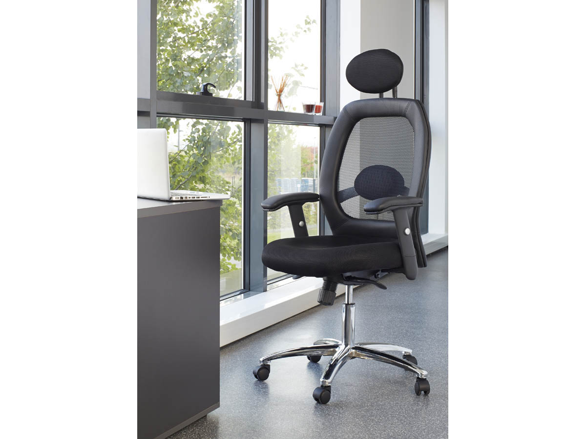 Fauteuil de bureau ministre Hermès - 69 x 63 x 112 cm - Noir