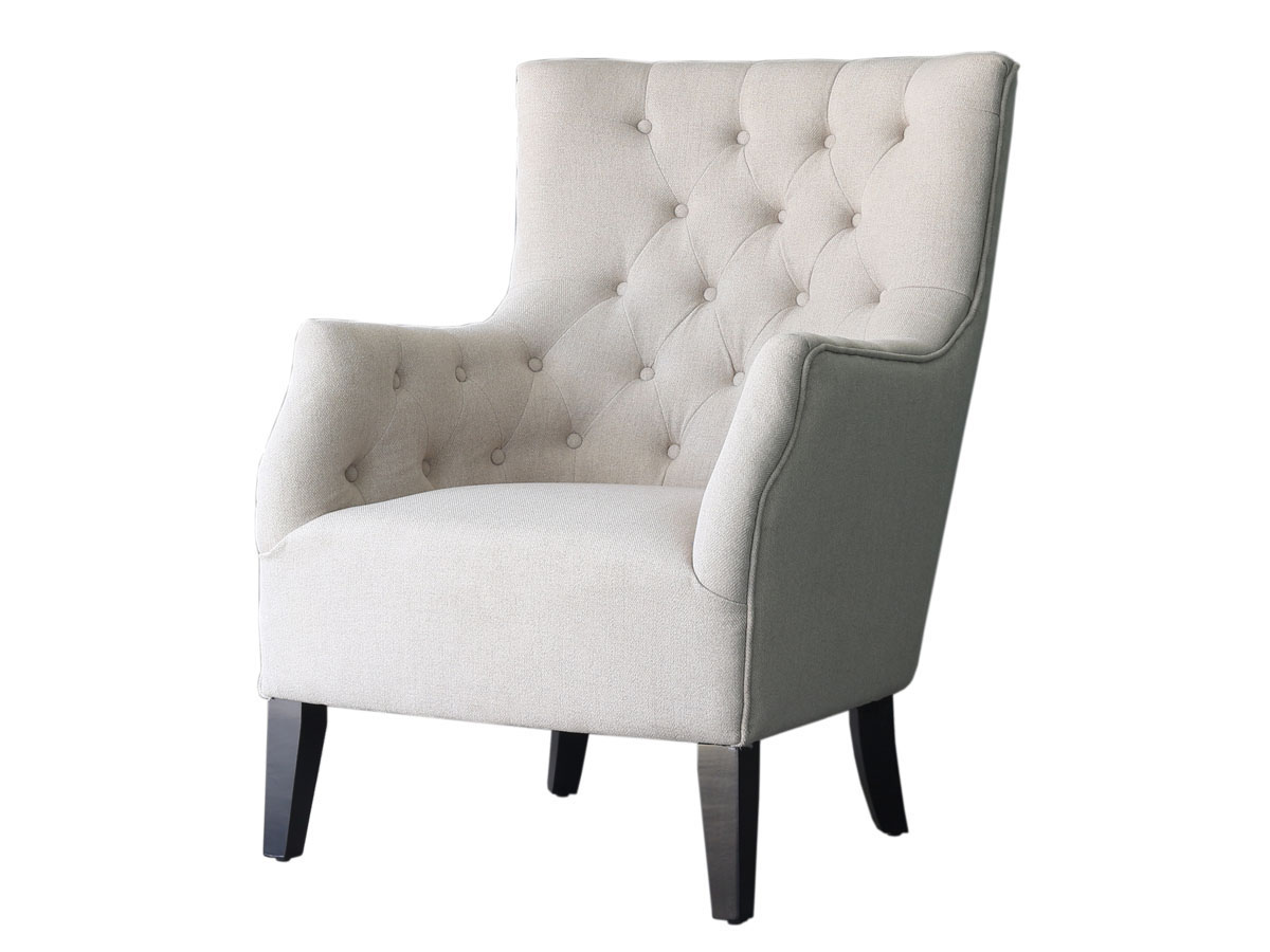 Fauteuil Scandinave Tissu Duchesse - Beige