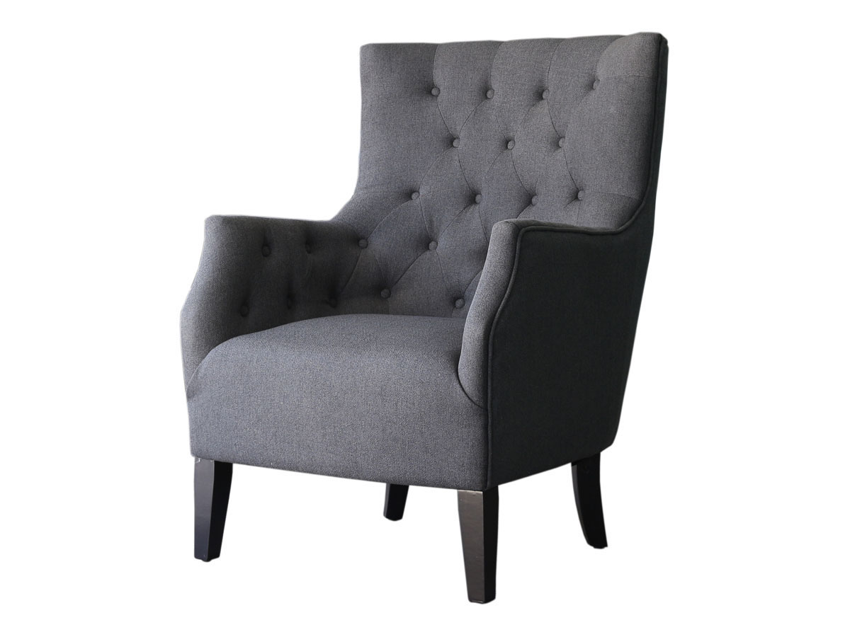 Fauteuil Scandinave Tissu Duchesse - Gris