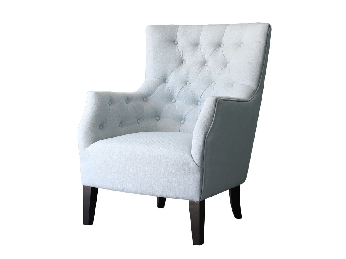 Fauteuil Scandinave Tissu Duchesse - Bleu ciel