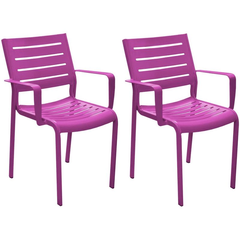 Fauteuil design Belhara (Lot de 2) - Prune - PROLOISIRS