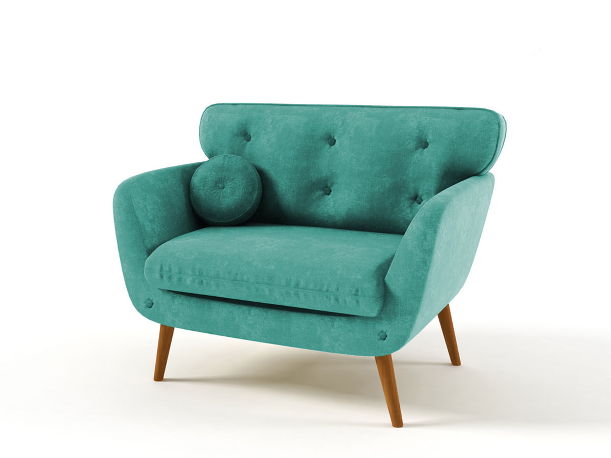 Fauteuil tissu Scandi - Bleu