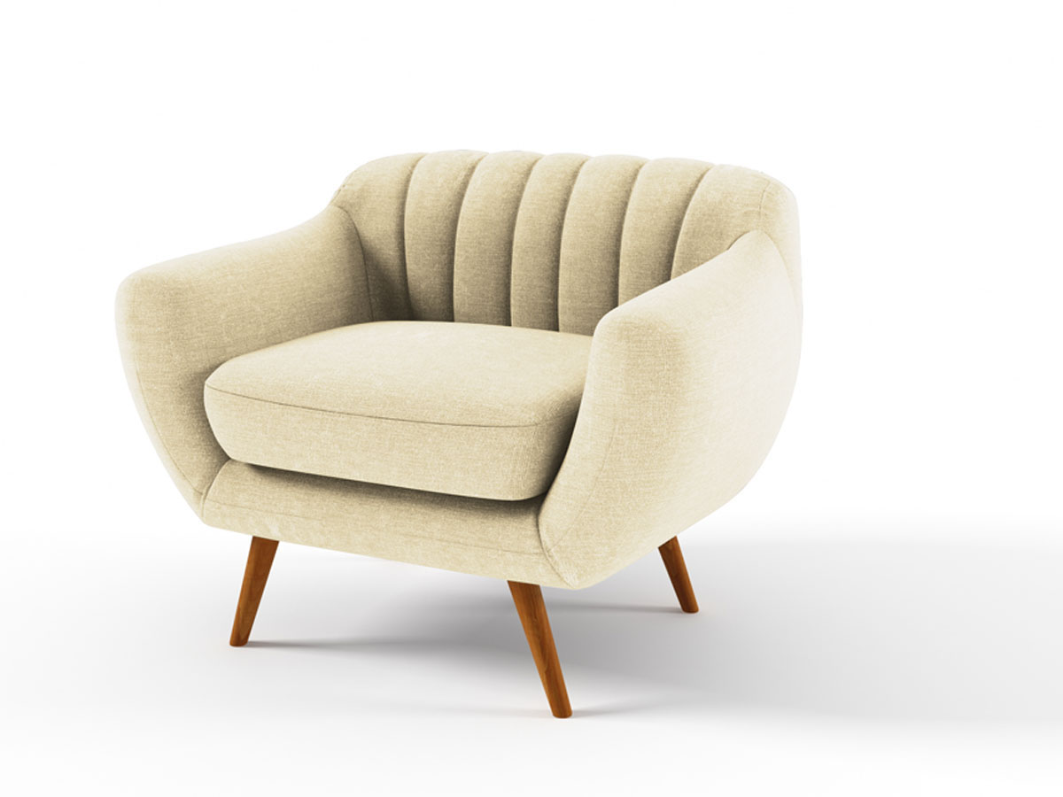 Fauteuil tissu Olso - Crème