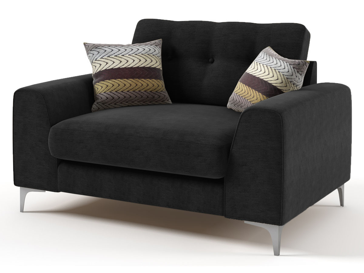 Fauteuil tissu Bergen - Noir