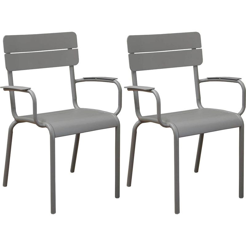 Fauteuils en aluminium Ecole (Lot de 2) - Taupe - PROLOISIRS