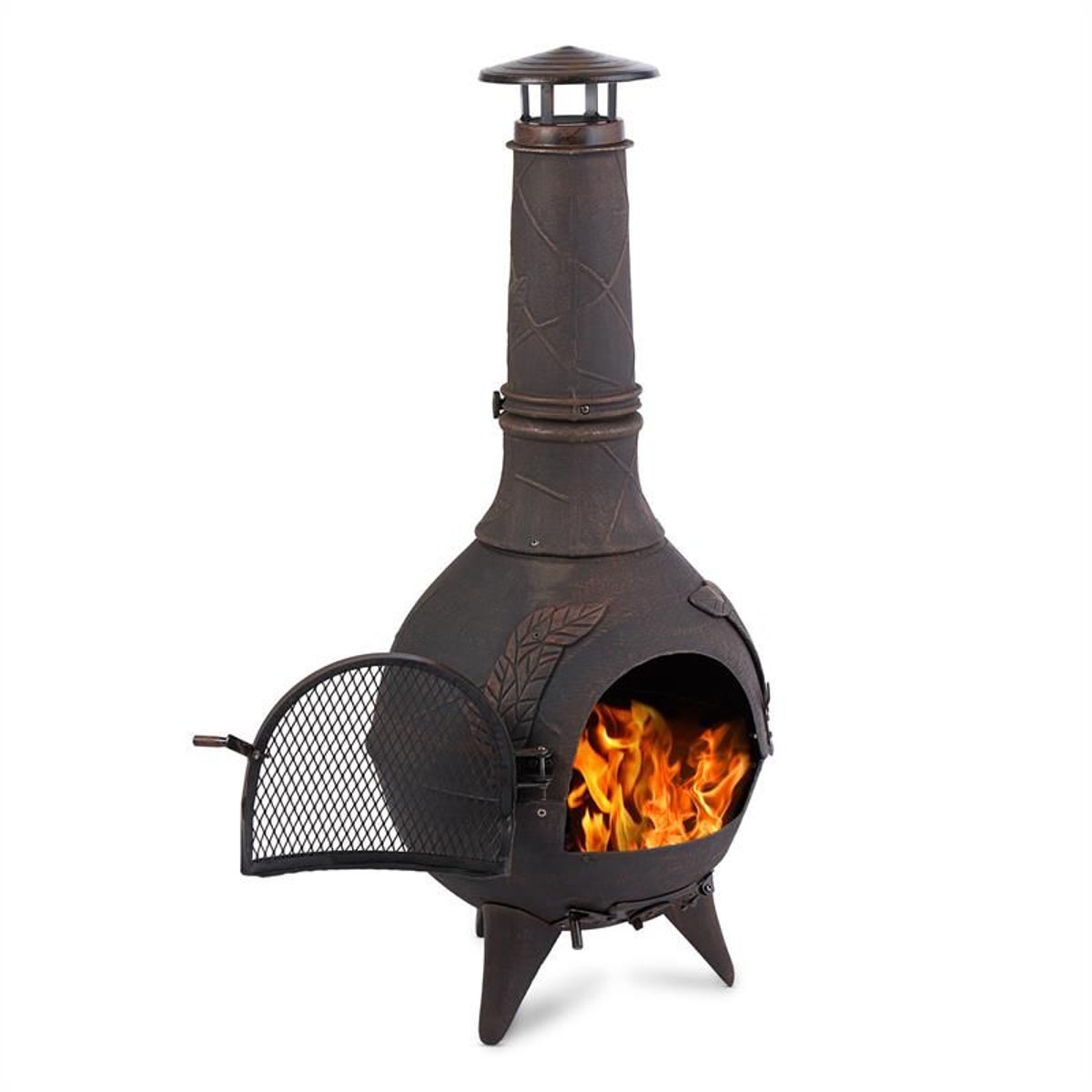 Augustus Poêle En Fonte Pour Terrasse 120 Cm Style Antique Bronze