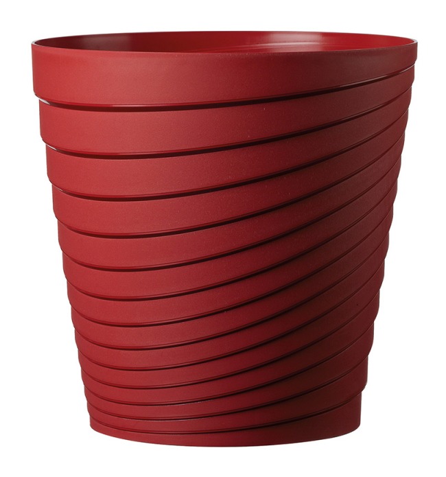 Pot de fleur rond en plastique injecté rouge cerise résistant au gel et aux UV, Ø 35 cm x H 35 cm - DEROMA Pot de fleur rond en plastique injecté rouge cerise résistant au gel et aux UV, Ø 35 cm x H 35 cm - DEROMA
