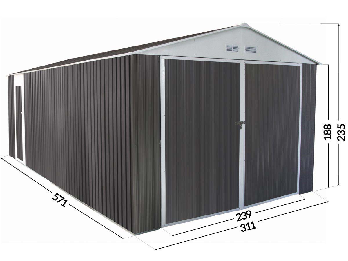 GARAGE METAL NEVADA AVEC PORTE BATTANTE - 18,56 M²