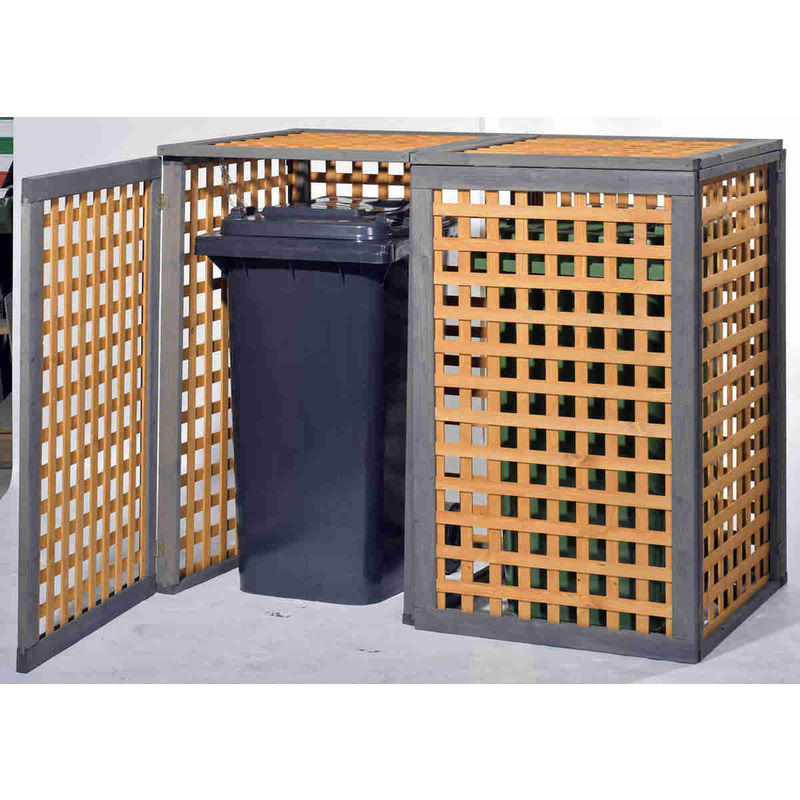 Cache-Poubelle "Kaprun" 2 poubelles - avec couvercle - GASPO