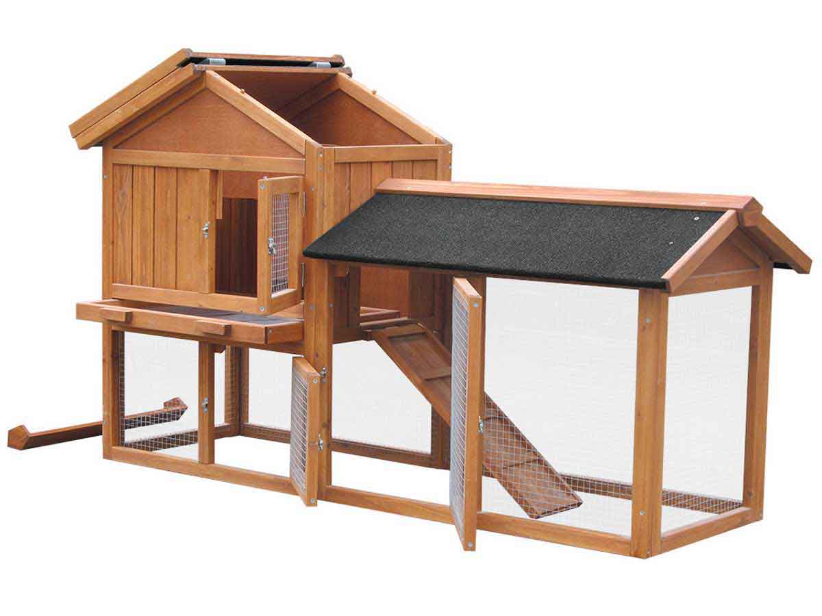 Grand clapier Berny - 147 x 52 x 85 cm - Bois de sapin