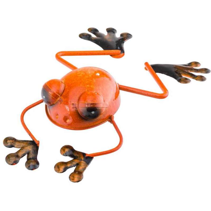 Grenouille en métal déco orange12x5x22cm - P. OUTILLAGE