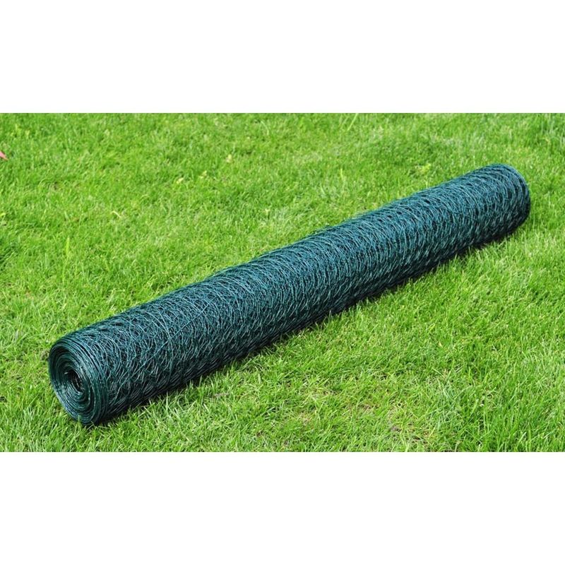 vidaXL Grillage plastifié à mailles hexagonales 50cm x 25 m, 1,1 mm