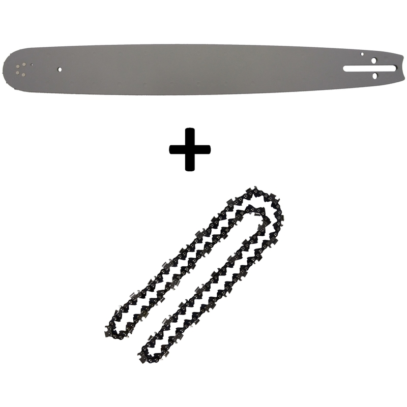 Guide 20 pouces (50 cm) avec chaîne 76 maillons pour tronçonneuse - GT GARDEN