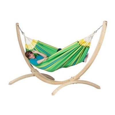 Set Hamac simple Currambera kiwi et support bois Atlantico