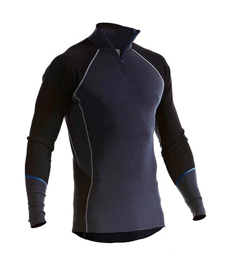 Haut de sous-vêtement col zippé WARM - Blaklader - 48991732 - Gris / Noir - XS