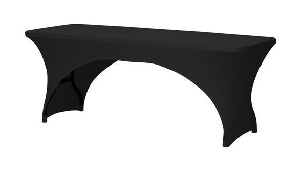 Housse extensible pour table rectangulaire - arqué - noir - PEREL