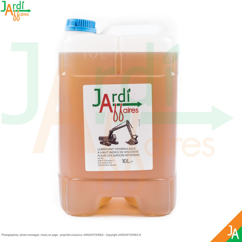 Huile hydraulique Iso HV46 professionnelle Jardiaffaires 10 litres