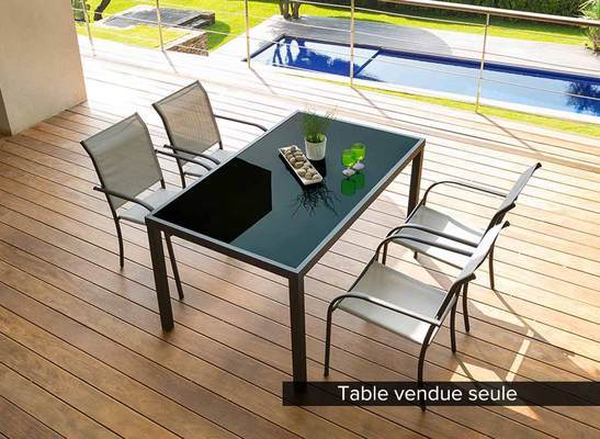 Table de jardin Hespéride Piazza 6 places Noir