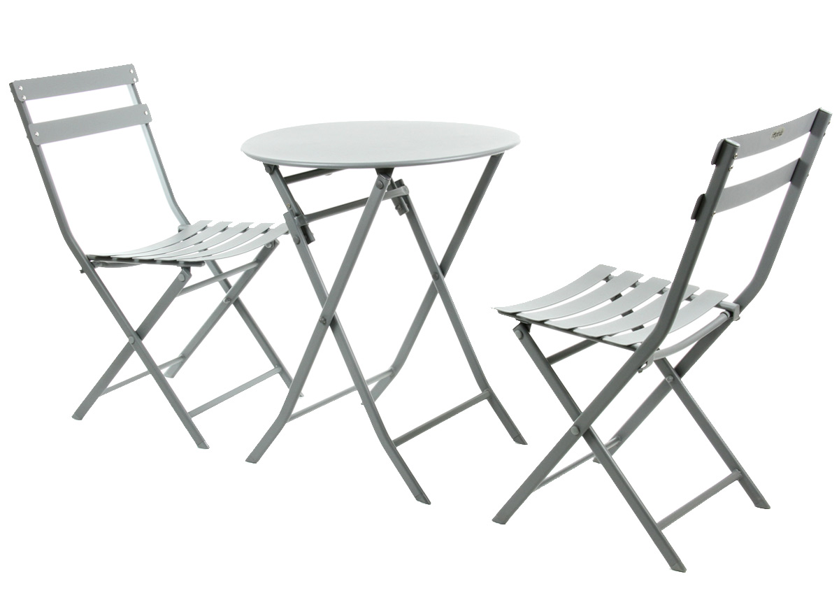 Salon de jardin rond 2 places Greensboro - Ardoise