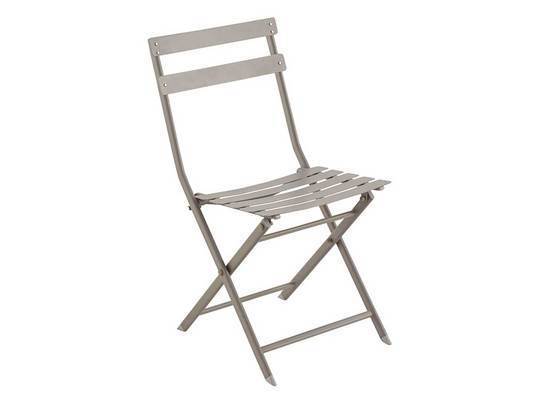 Chaise de jardin métal pliante Greensboro Taupe clair