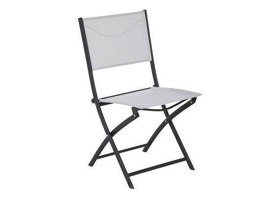 Chaise de jardin pliante métal Modula Gris/Noir