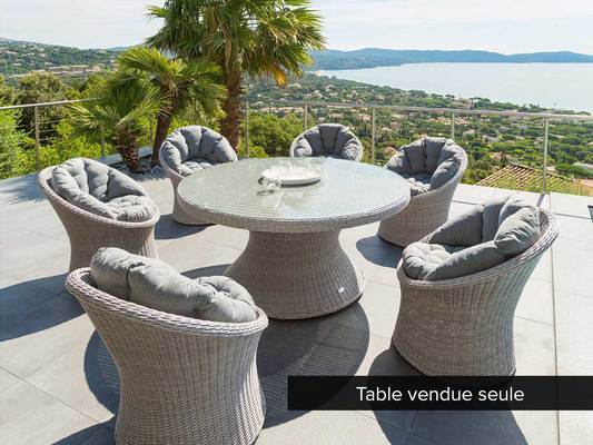 Table de jardin ronde Manille 6 places
