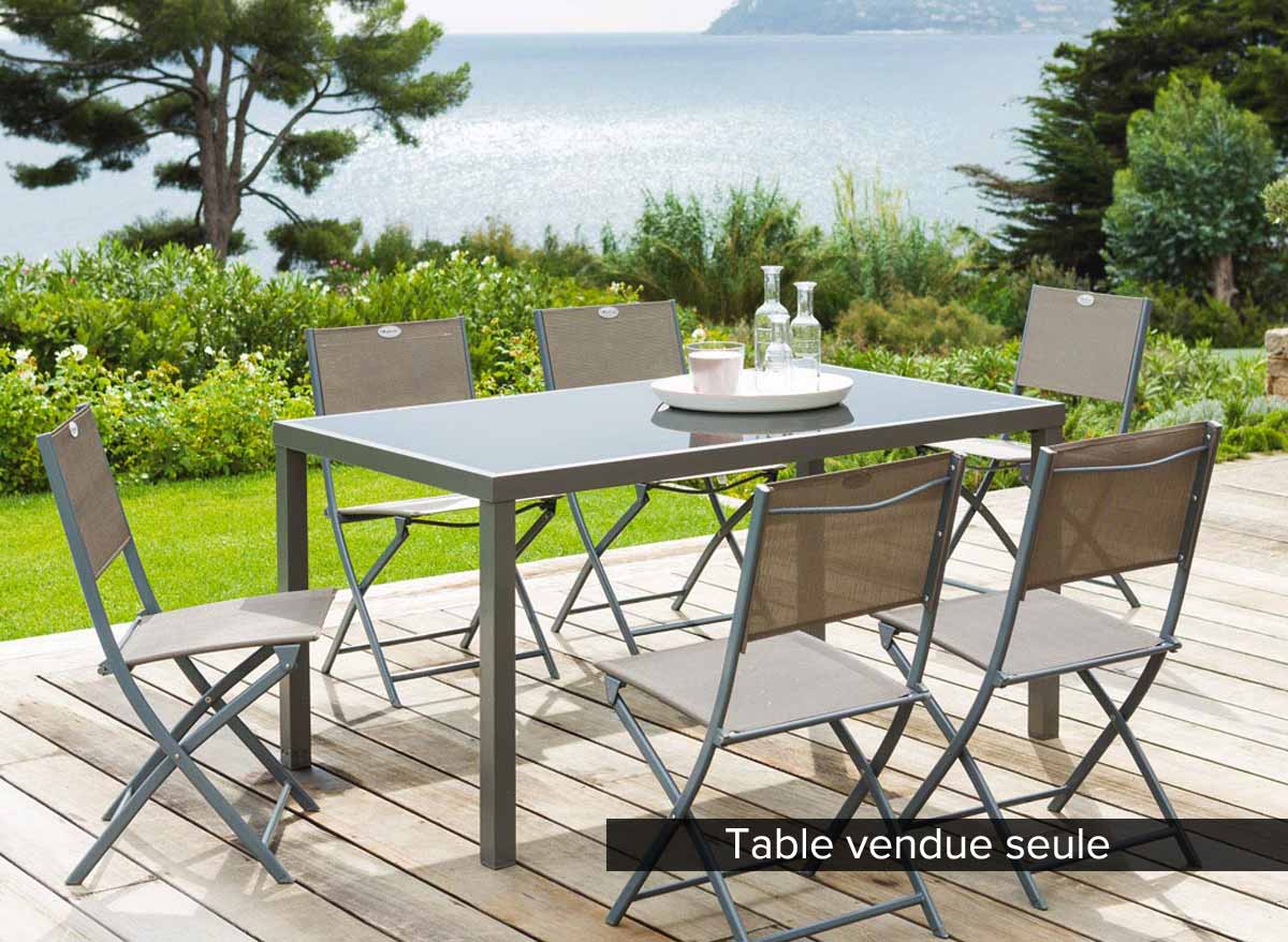 Table de jardin Hespéride Piazza 6 places Taupe