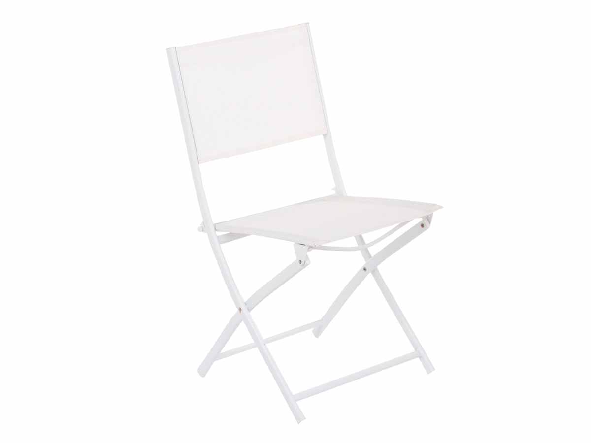 Chaise de jardin pliante métal Modula Blanc/Blanc