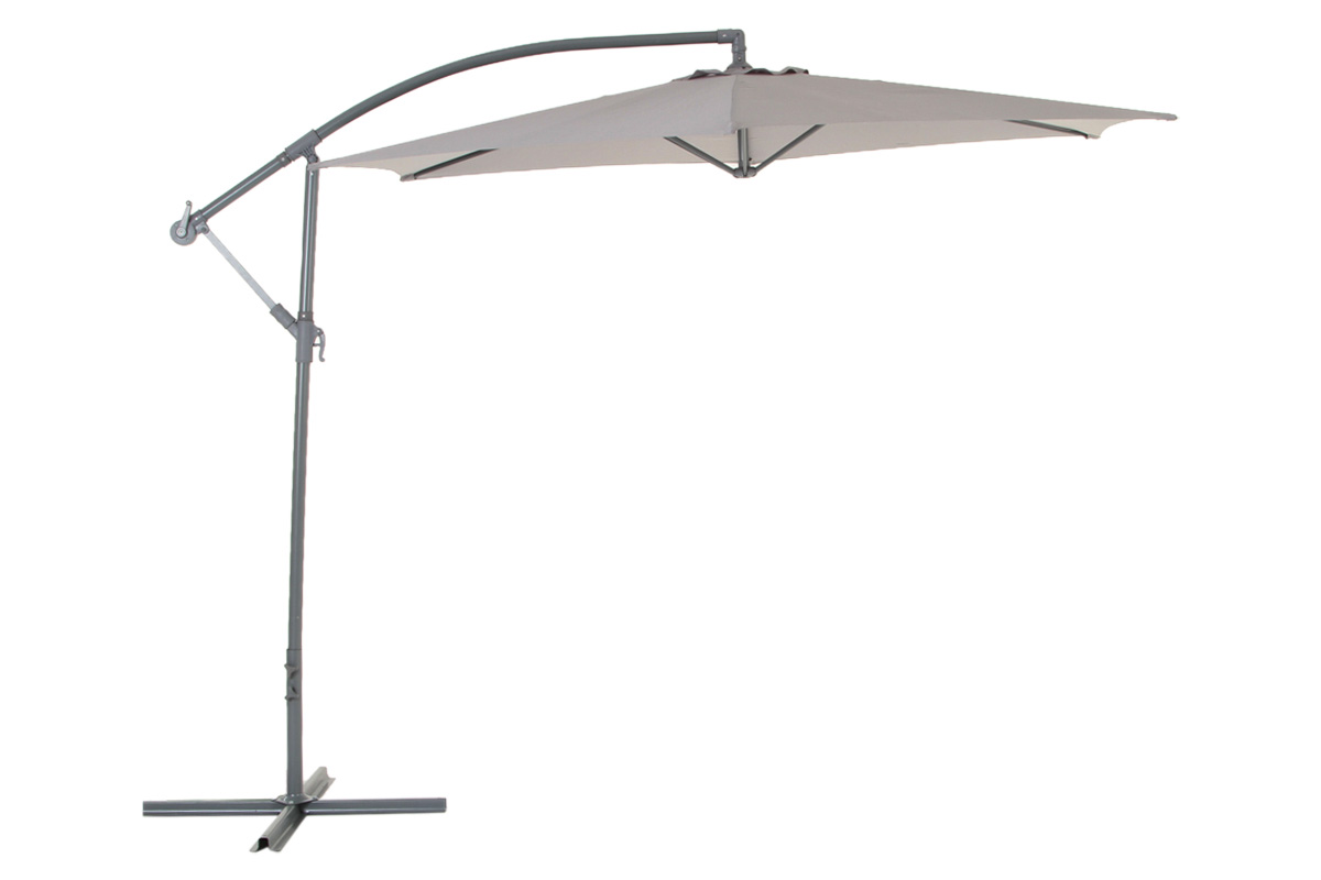 Parasol déporté rond Hawaï Ø 3 m Gris