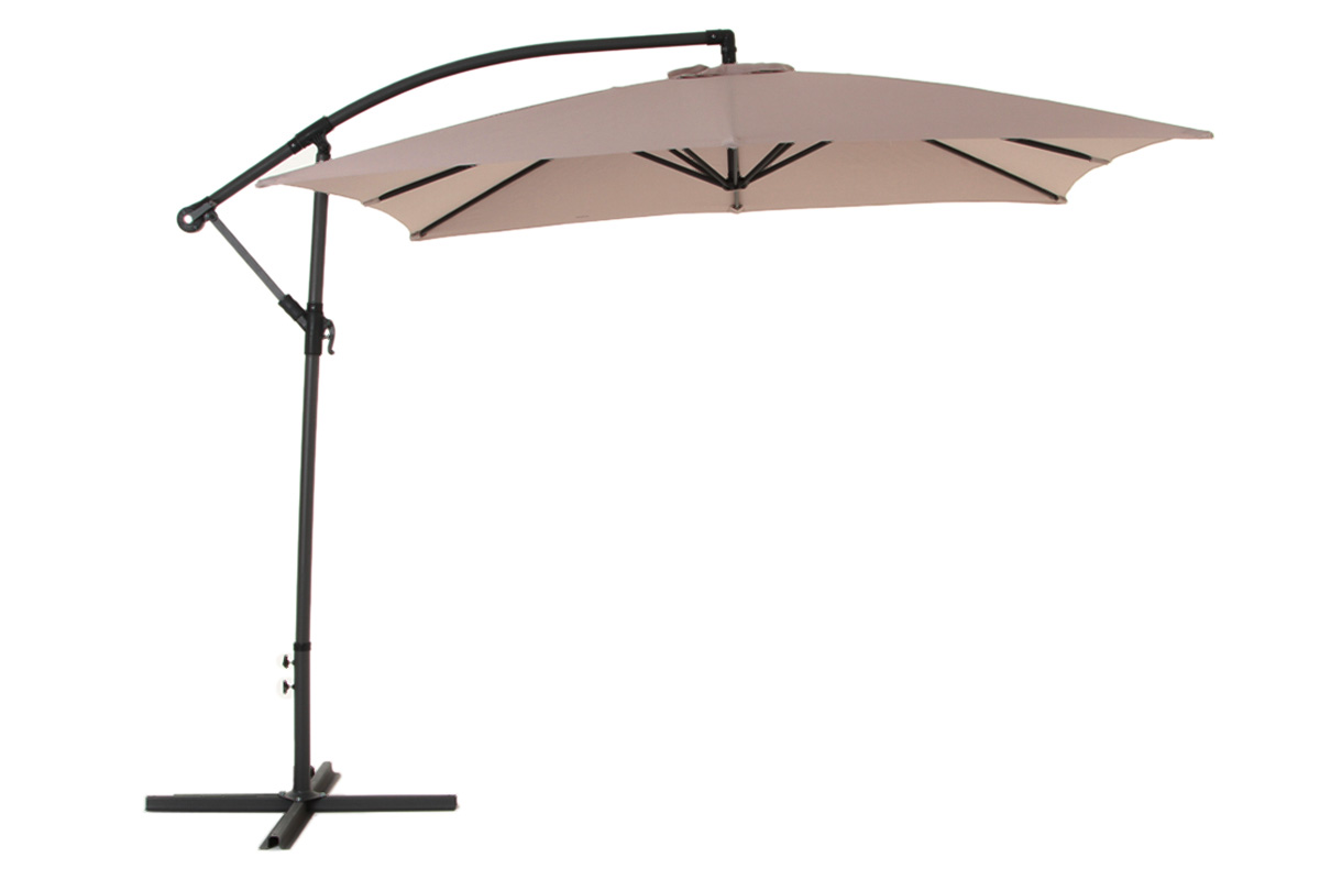 Parasol déporté carré Hawaï 2,50 x 2,50 m Taupe