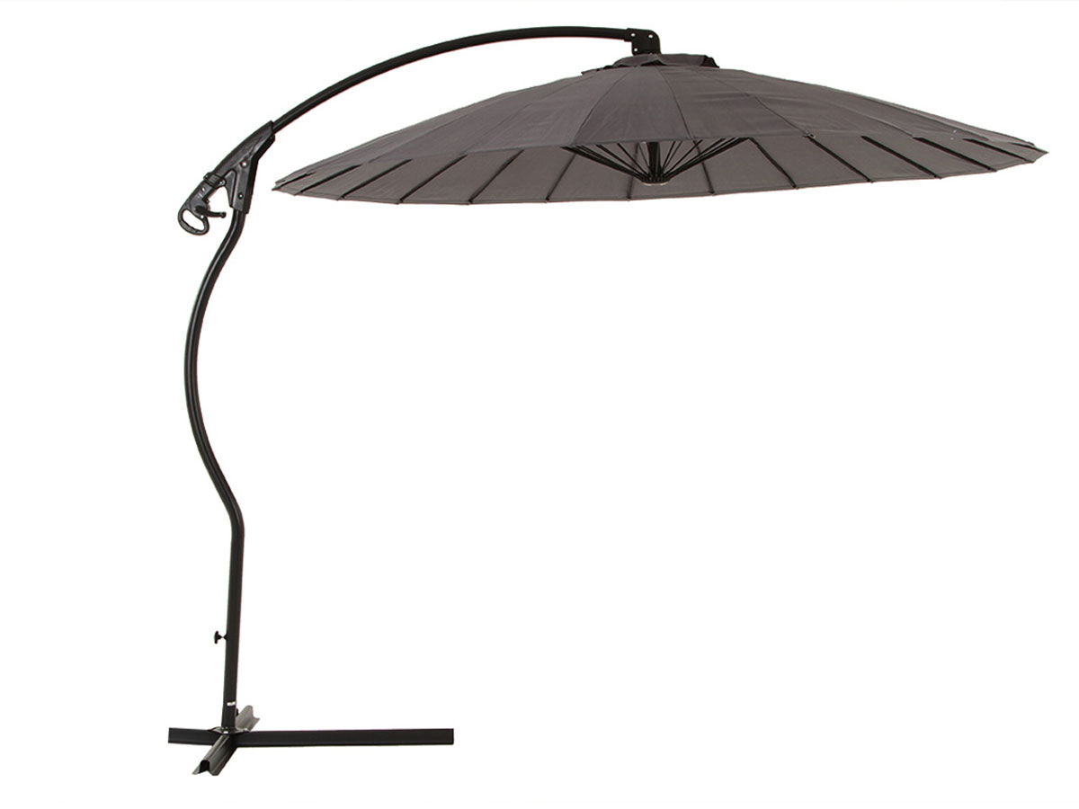 Parasol déporté rond Boyeros Ø 2,70 m Ardoise