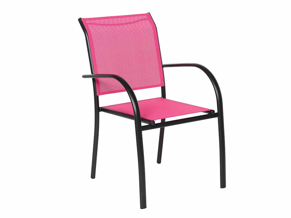 Fauteuil de jardin en texaline Piazza Framboise/Noir