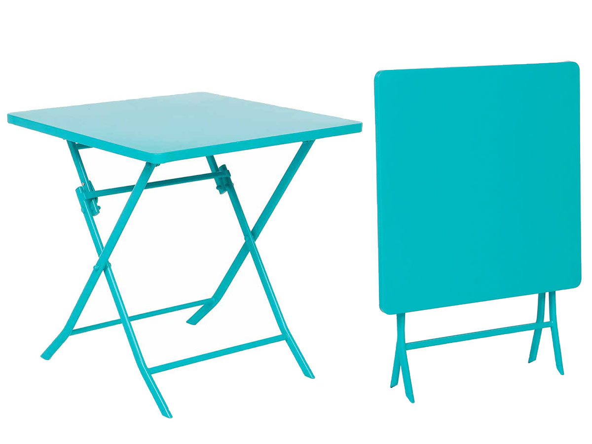 Table de jardin Hespéride carrée Greensboro 70 x 70 cm Lagon