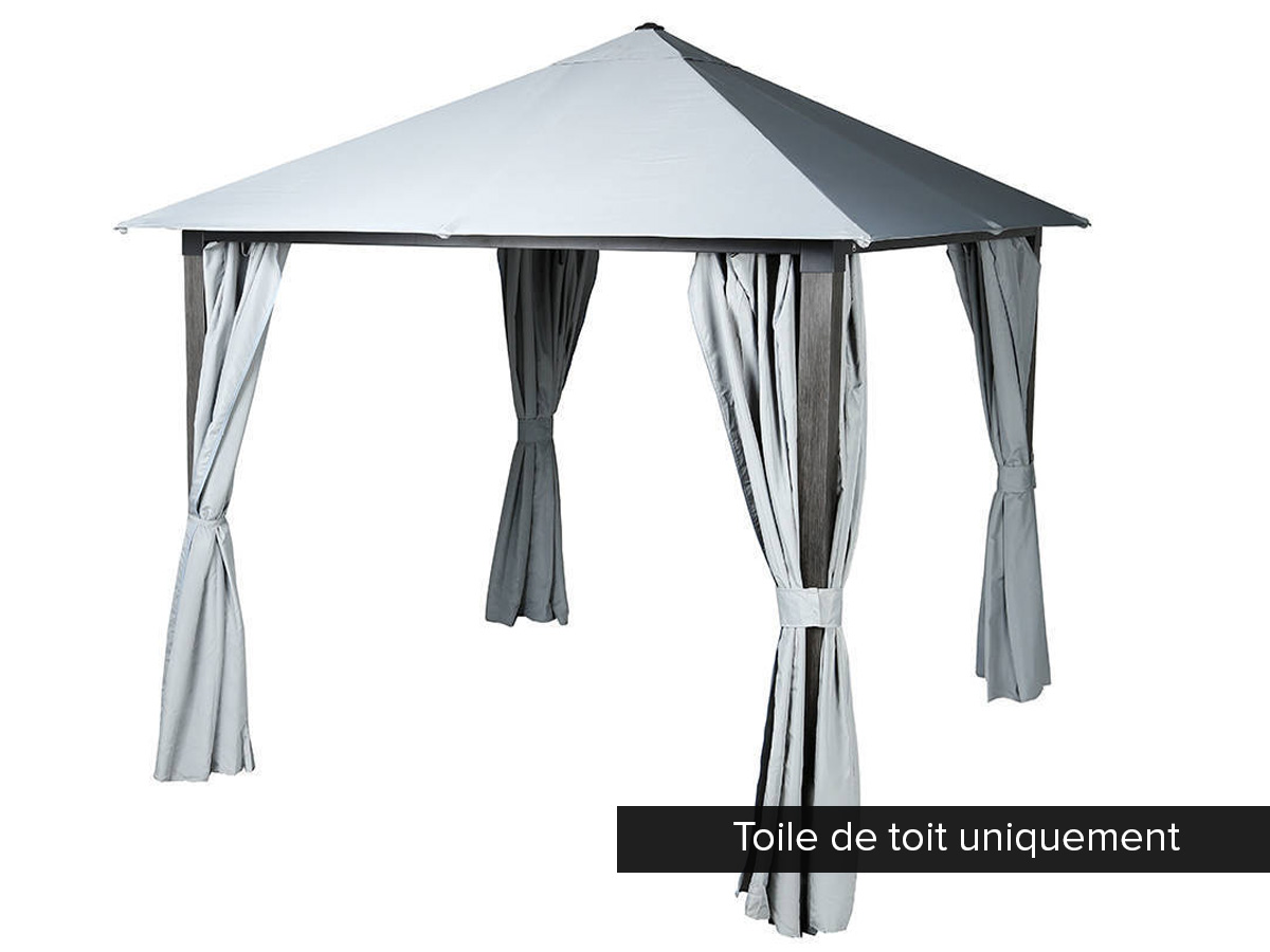Toile de toit pour la tonnelle Adélaïde 3 x 3 m Gris