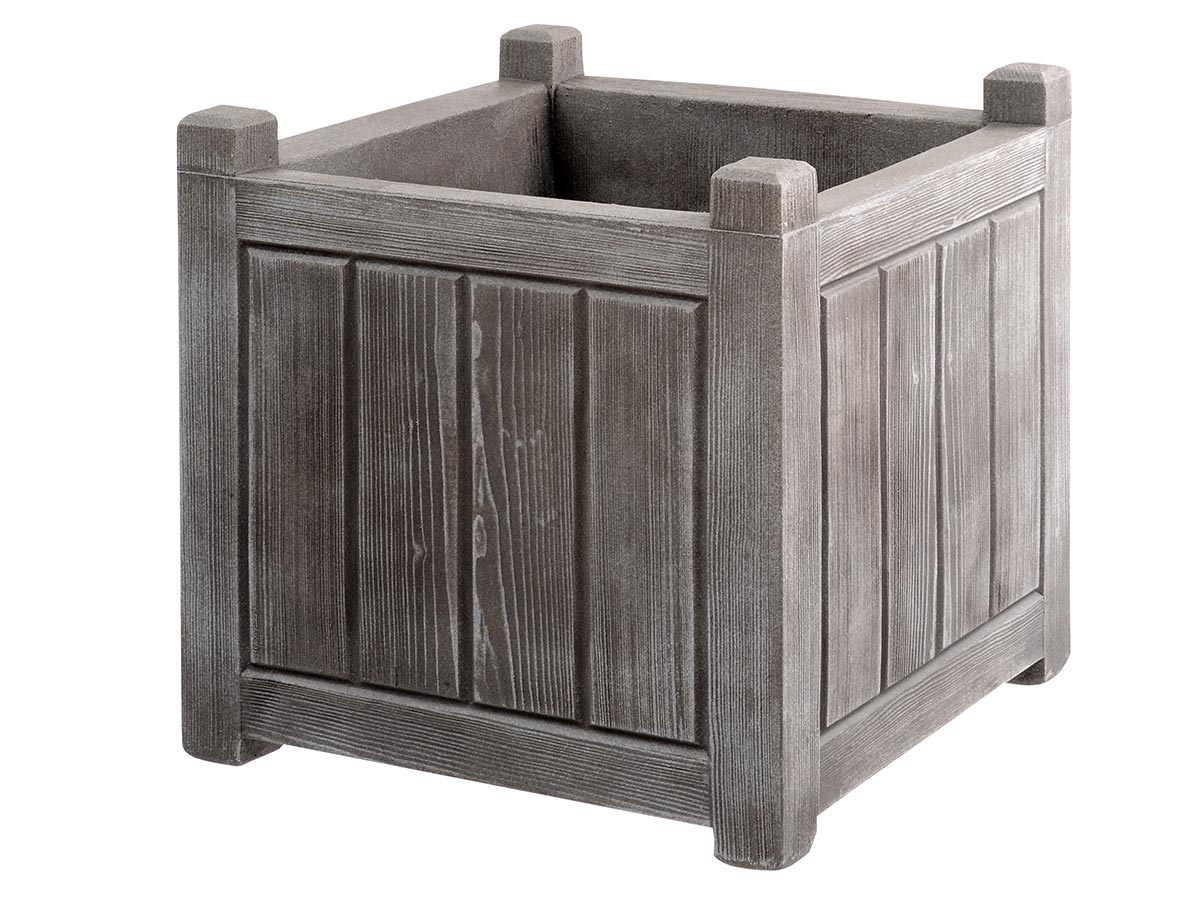 Jardinière carrée effet bois - 50 x 50 x 50 cm