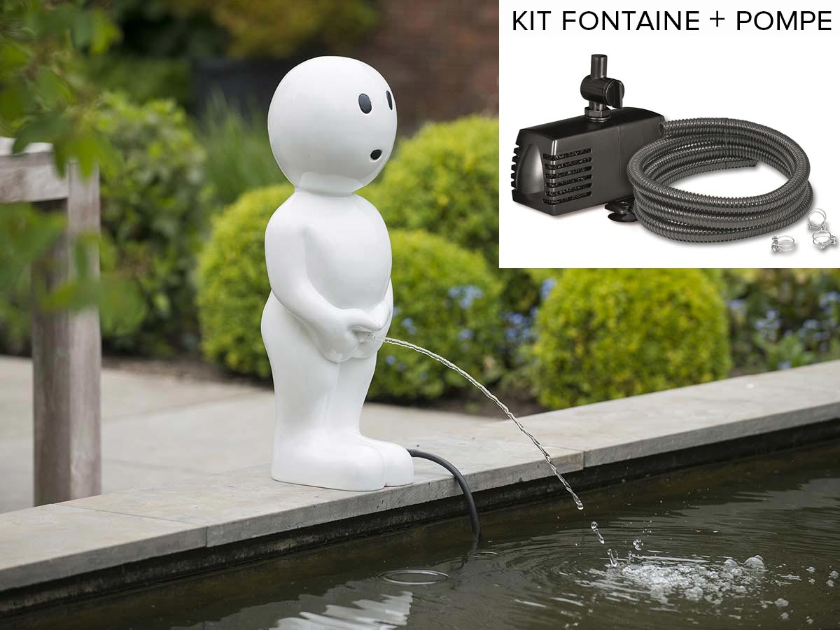 Kit fontaine de bassin Boy 45,5 cm Blanc + pompe