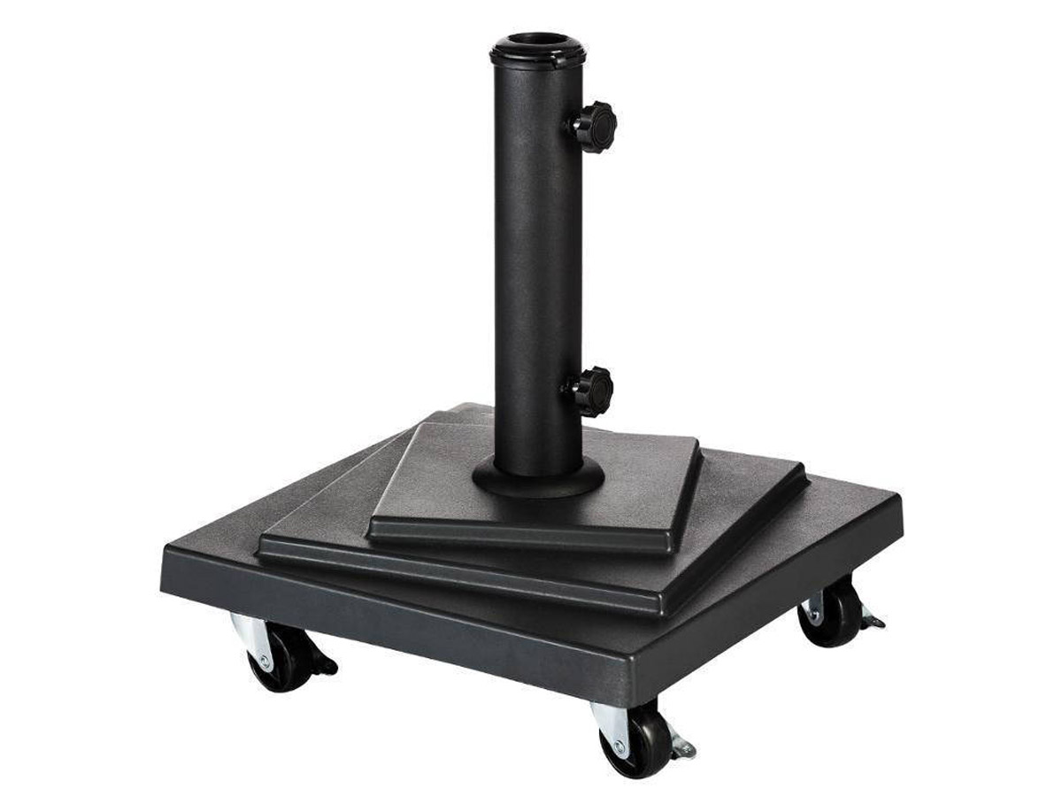 Pied de parasol carré sur roues 15 kg Noir