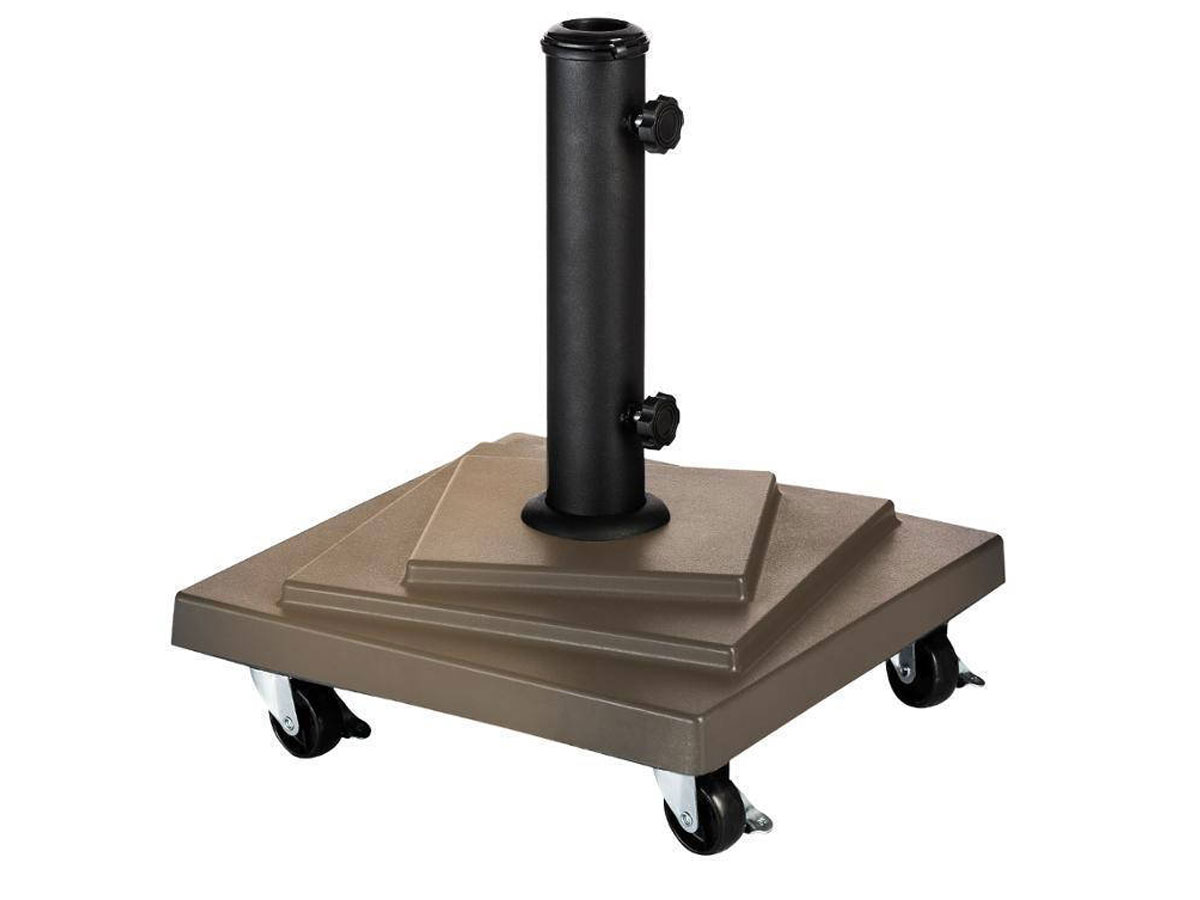 Pied de parasol carré sur roues 15 kg Taupe