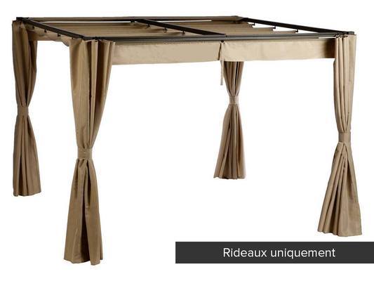 Jeu de 4 rideaux pour tonnelle Plameira 4 x 3 m Sable
